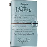 KAAYEE Nurse Gifts for Women 140 Page Refillable Leather Journal, Nurse's Day Appreciation Gifts, Nurse's Week Gift, Birthday Christmas New Year Graduation RN Gift for Nurses Women (Blue)