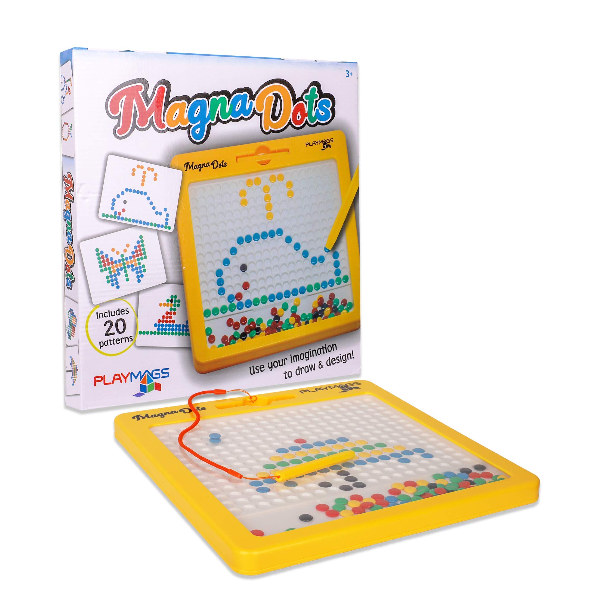 Playmags Magna Dots - 12.5" Large Magnetic Board for Kids - Magnetic Doodle Dots Board with Magnetic Pen - Magna Doodle with Kids Safe Magnets - Kids & Toddler Travel Toy - Ages 3+ 177