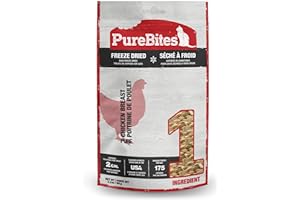 PureBites Chicken Freeze Dried Cat Treats, 1 Ingredient, Made in USA, 2.3oz