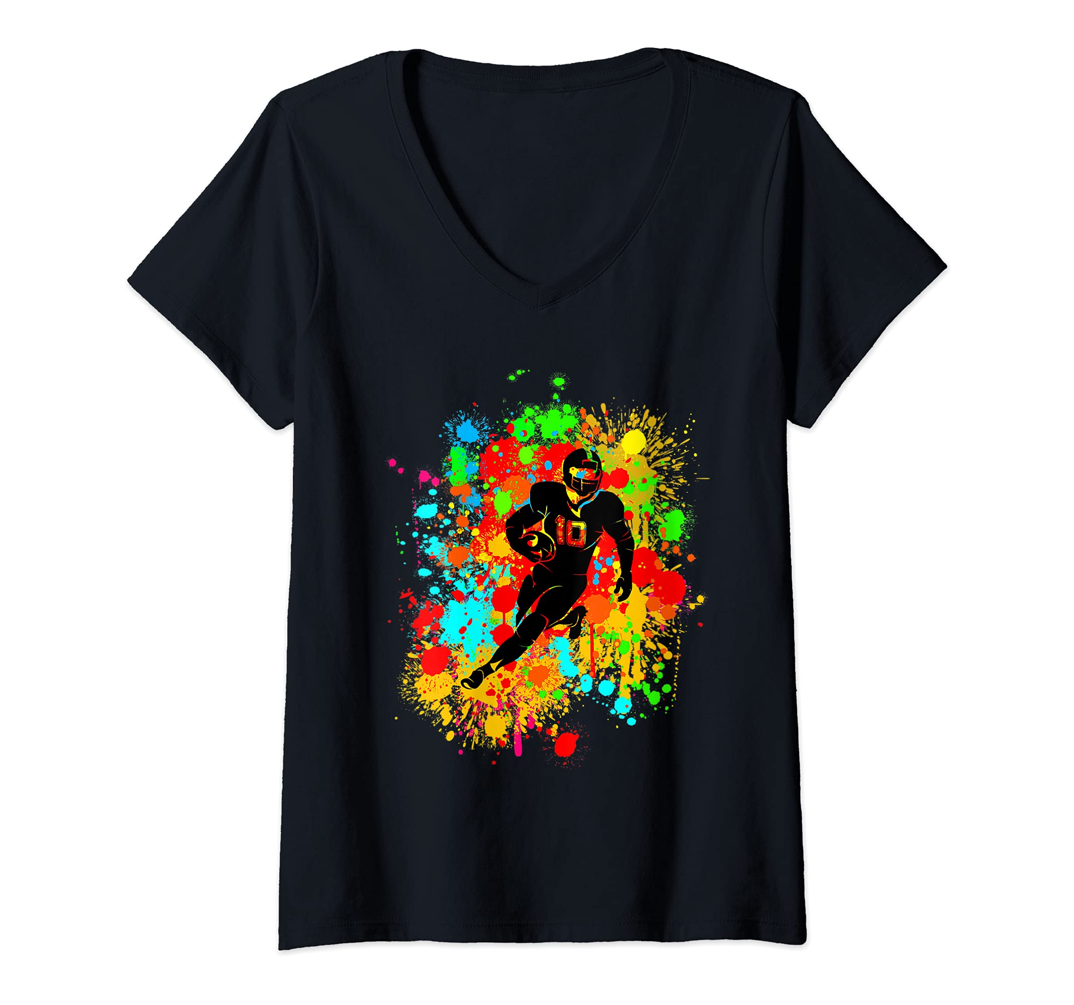 Womens This Men Art is American Football Gift idea for big Players V-Neck T-Shirt
