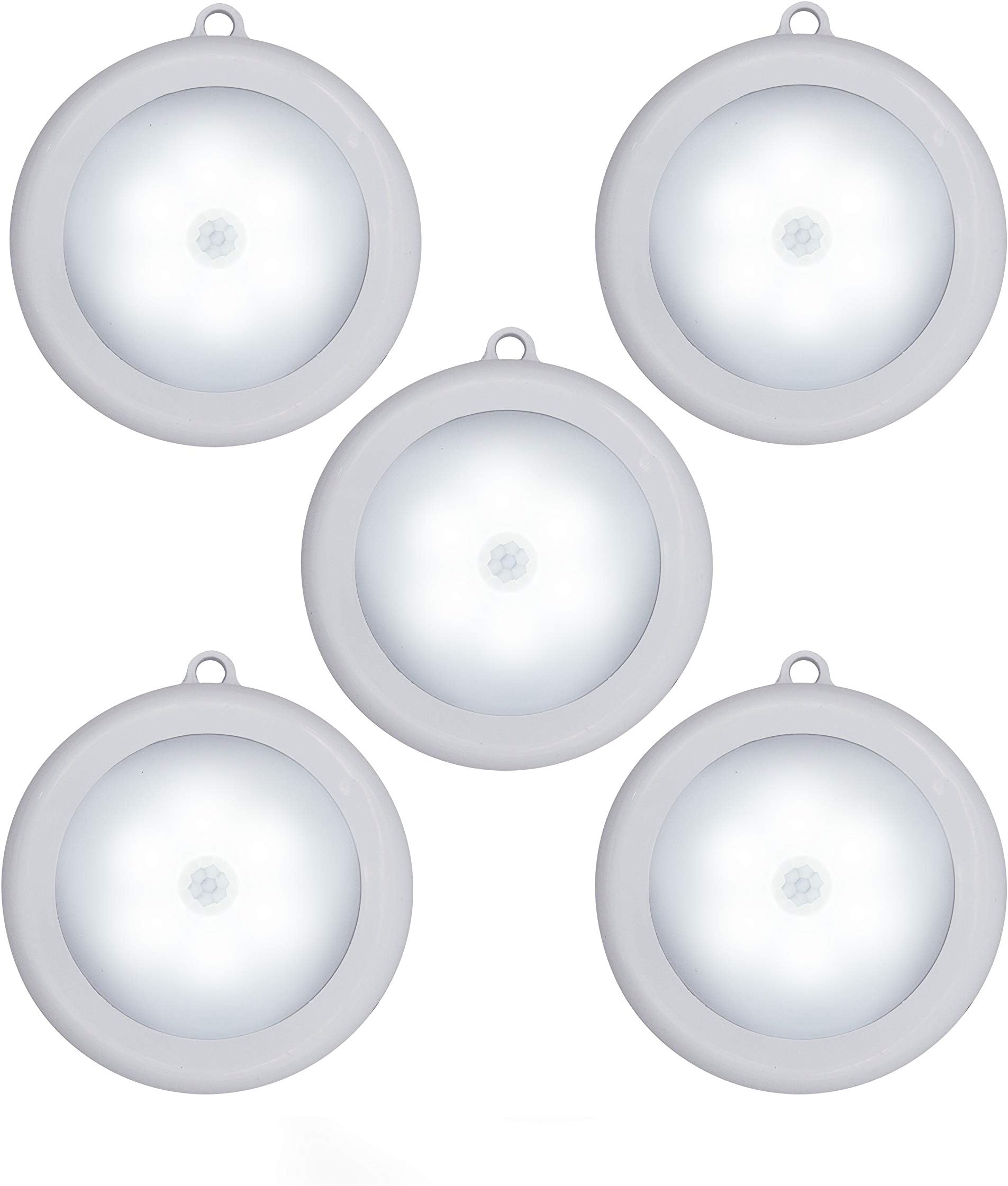 Hoteon Motion Sensor Light, Automatic Sensor Light with Auto/On/Off Mode, Battery Powered LED Night Light, Cold Light for Entrance,Hallway,Basement,Garage,Bathroom,Cabinet(5Pcs)