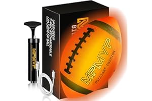 Cadyaw Glow in The Dark Football: Official Size 9 Rechargeable Light up Football Ideas for Boys 13 14 15 16 17 18 Teen Toys for Ages 14-16 Sports Stuff Yard Games Outdoor School