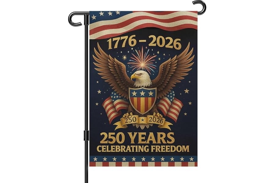 250 Anniversary Usa Garden Flags for Outside, 250 Anniversary USA Flag 1776-2026 Commemorative Patriotic Yard Sign Outdoor Ba
