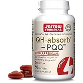 Jarrow Formulas® QH-Absorb® + PQQ, Dietary Supplement, Antioxidant Support for Mitochondrial Biogenesis, Cellular Energy Production and Cardiovascular Health, 60 Softgels, 60 Day Supply