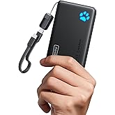 INIU Portable Charger, Ultra Slim 45W Fast Charging with Attached USB C Cable, Flight-Safe 10000mAh PD Power Bank Battery Pac