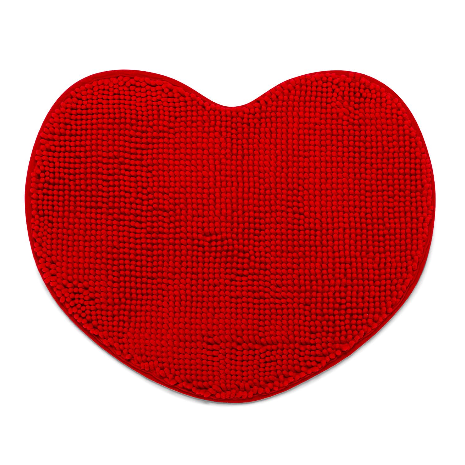 SWEET HOME Absorbent Non-Slip Microfibre Chenille Heart Bathroom Rug Bedroom Rug Non-Slip Washable Kitchen Rug 60 x 50 cm