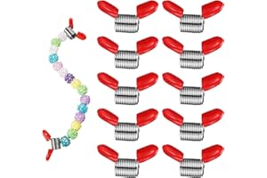 LIQWEI 10PCS Spring Clamps Stopper for Jewelry Making, Soft Flex Bead Clamps, Bead Line End to Prevent Beads from Falling, Supplies Essential Jewelry Making Tool for DIY Bracelets, Necklaces, Earrings