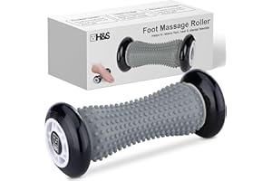 H&S Foot Massage Ball - Muscle Massager with Nubs for Fascia and Feet - Silicone Exercise Roller for Stress Relief and Relaxation - Gray