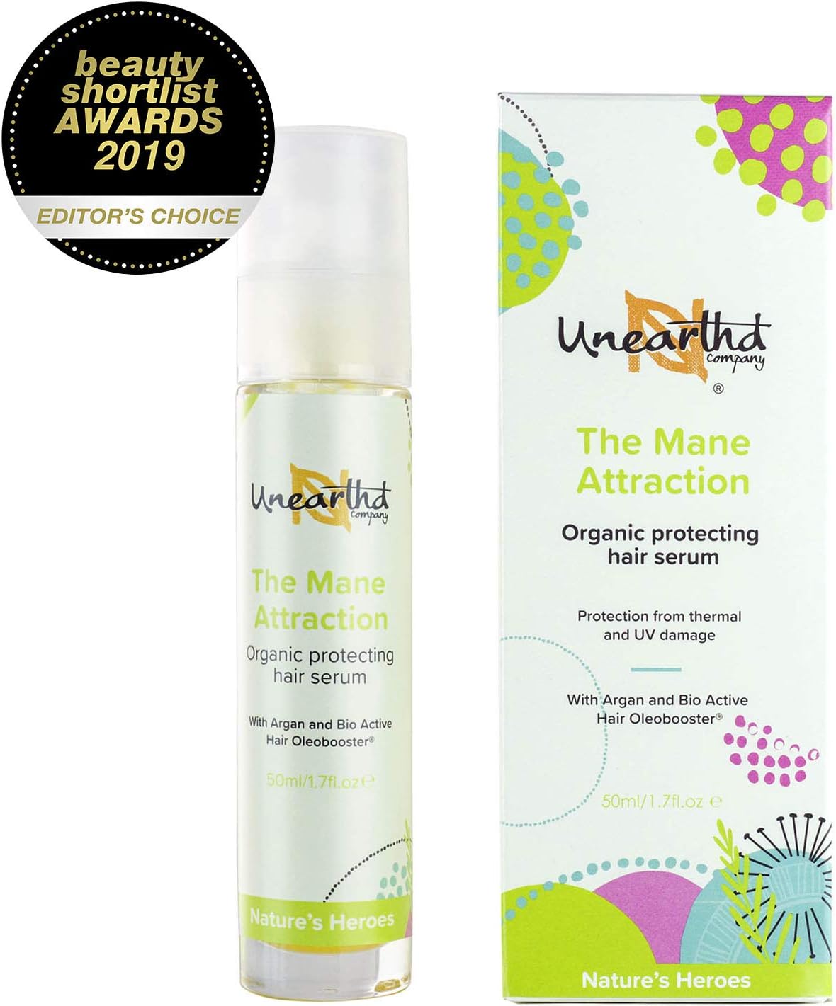 Naissance Organic Argan Moroccan Oil Hair Mask (50ml) - Deep Conditioning Hair Serum, Nourishes & Adds Shine Thermal & UV Heat Protection - Hair Oil Treatment Suitable For All Hair Types