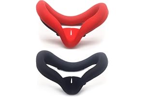 HOUNYOLN Silicone Cover Eye Pad for Oculu Quet 2 face Cushion Cover Sweatproof Lightproof VR Accessories (Black+Red)