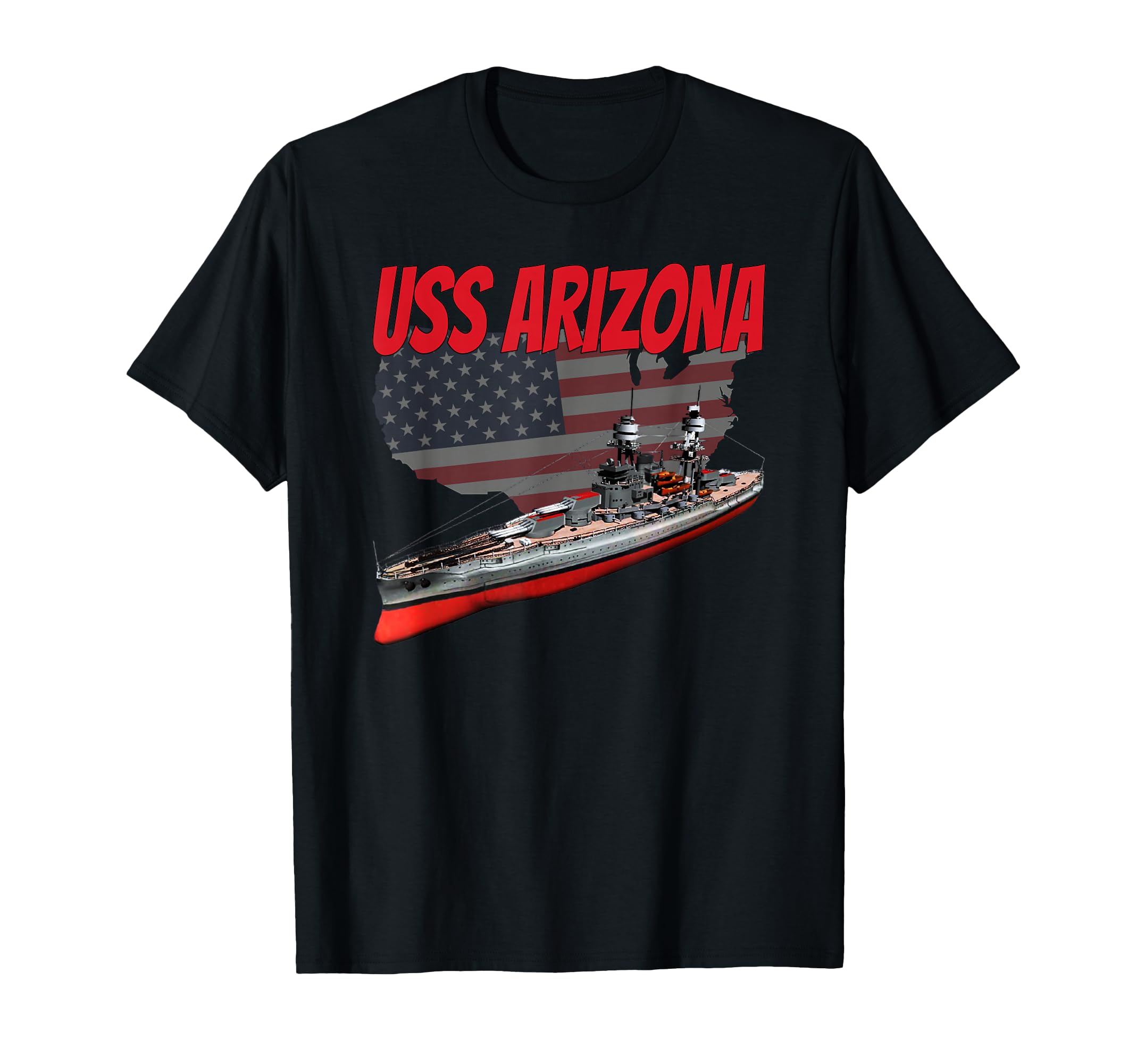 WW2 Battleship USS Arizona BB-39 World War 2 Ship Model Boys T-Shirt