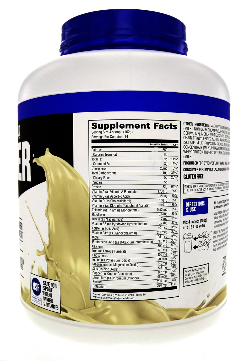Muscle Milk Gainer Protein Powder, Vanilla Creme, 32g Protein, 5 Pound