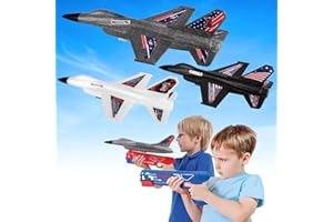 ALLAUGH 3 Pack Airplane Launcher Toy, 13.3" F-16 Airplane Toy Catapult Plane Game Boy Toys for Kids Outdoor Flying Toys Birthday Gifts for 4 5 6 7 8 9 10 12 Year Old Boys Girls