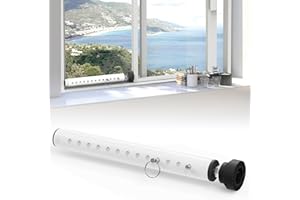 WooFog（Short）Security Bars for Sliding/Vertical Window, Adjustable Window Jammer Bars Security Inside,（Small）Window Guards for Home Security, 11" to 18" Anti Theft Window Safety Lock Bar -White 1 Pcs