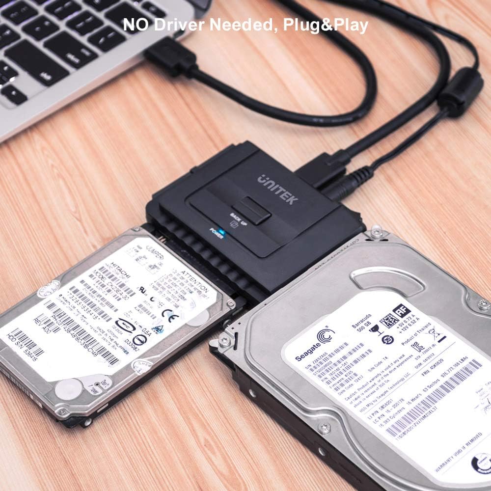 Unitek USB 3.0 to IDE and SATA Converter External Hard Drive Adapter Kit for Universal 2.5/3.5 HDD/SSD Hard Drive Disk, One Touch Backup Function and Restore Software, Included 12V/2A Power Adapter: Computers & Accessories