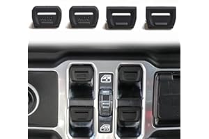 West-xingzhe 4 Pcs Window Switch Button Cover for Jeep Wrangler JL 4XE Gladiator JT 2018 2019 2020 2021 2022 2023 2024 2025(Black)