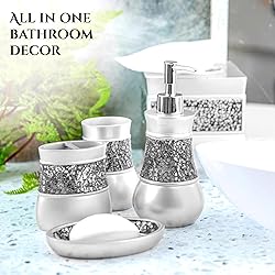 Creative Scents Crackled Glass Silver Bathroom