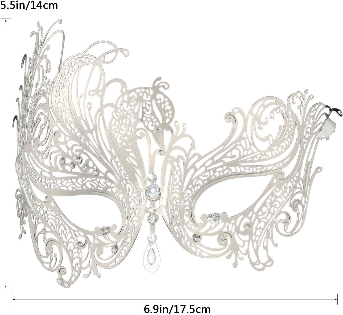Thmyo 2 Pack Venetian Masquerade Mask for Couples Mardi Gras Halloween Ball Mask (Antique Silver black & silver) - Image 3