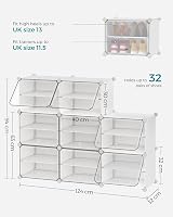 SONGMICS 8 Slot Interlocking Shoe Rack with Doors White LPC034W01 view 6
