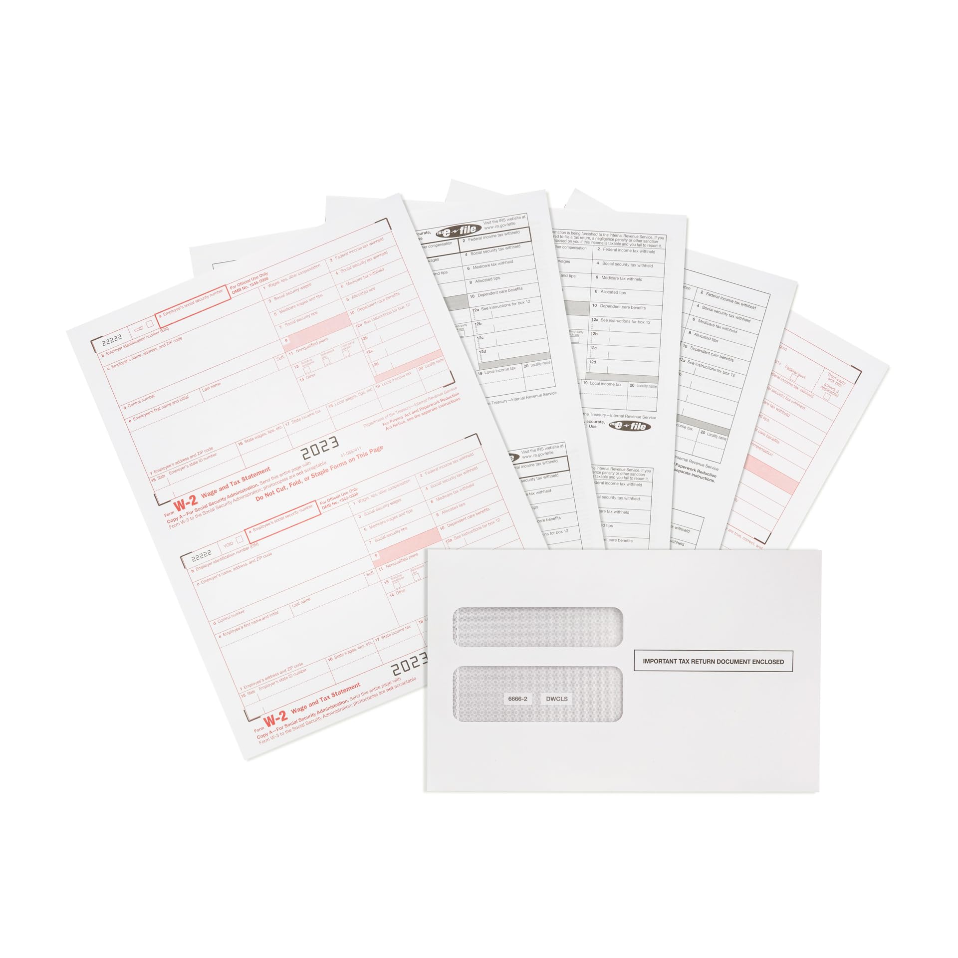 W2 Forms 2023, 4 Part Tax Forms, 25 Employee Kit of
