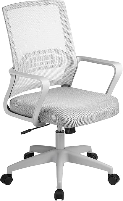Amazon Com Comhoma Office Chair Ergonomic Desk Chair Mesh Computer Chair Mid Back Mesh Home Office Swivel Chair Modern Executive Chair With Armrests Lumbar Support Gray Kitchen Dining