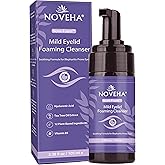 NOVEHA Lavender and Tea Tree Oil Eyelid Foaming Cleanser | Hydrating Hypoallergenic Daily Soap For Eyelashes and Lids, For Demodex, MGD, Stye Eye, Eye Irritations & Dry Skin | 3.38 fl oz (100ml)