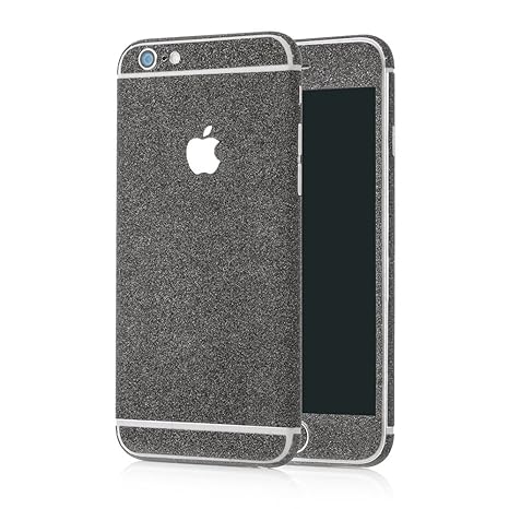 MC24® Glamour Skin Glitzerfolie für Apple iPhone 6 in schwarz - Diamond Shine Schutz-Folie zum Kleben für die Vorder- und Rüc