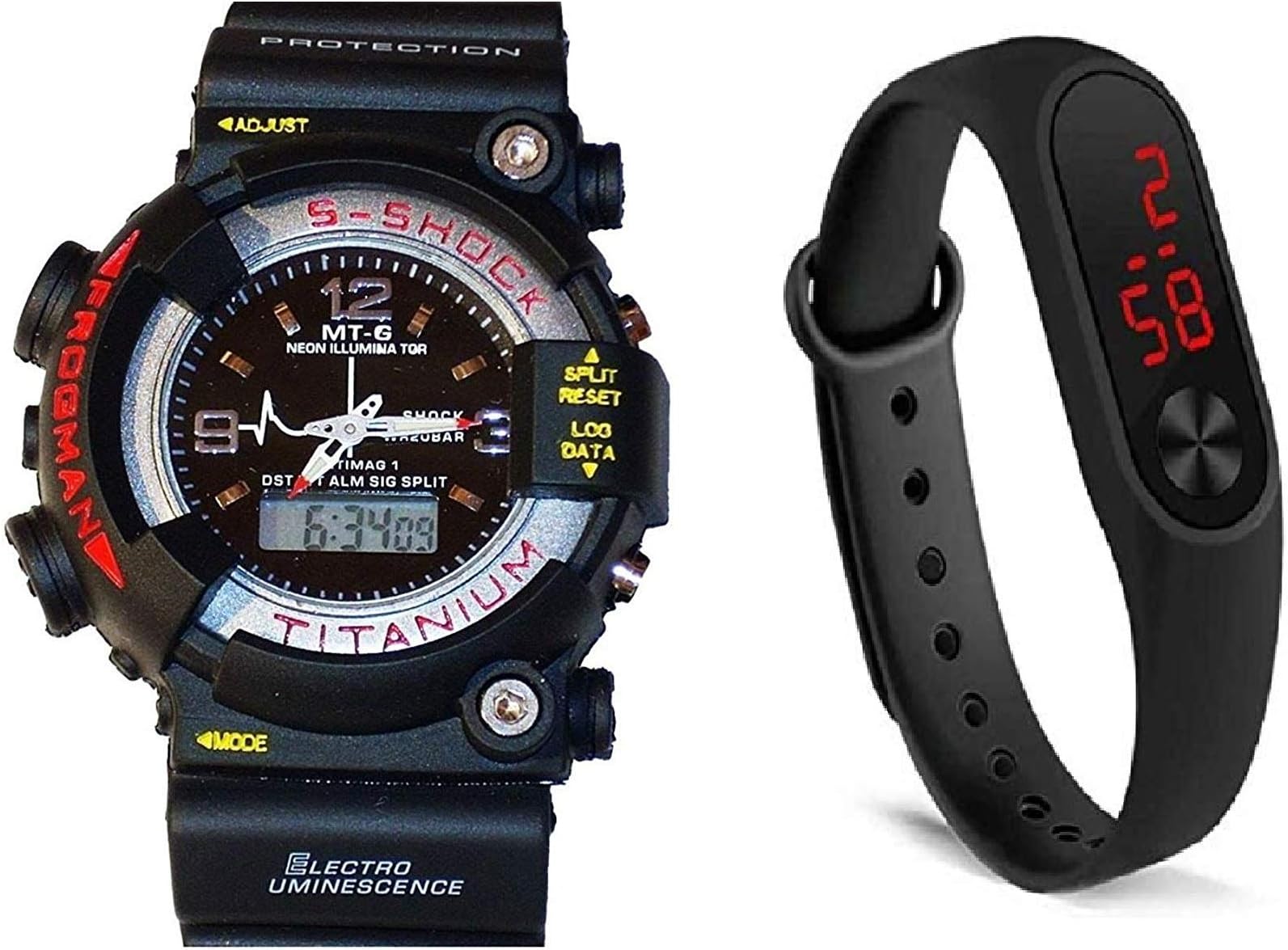 Rokcy Digital Men's Watch (Black Dial Black Colored Strap)