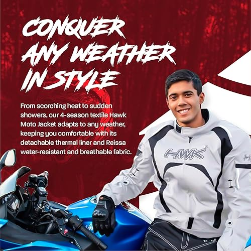 HWK Motorcycle Jacket for Men Women, Waterproof, High Visibility