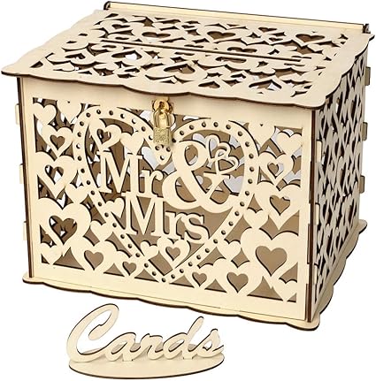 Xeples Caja de invitación de Boda de Madera con Cerradura ...