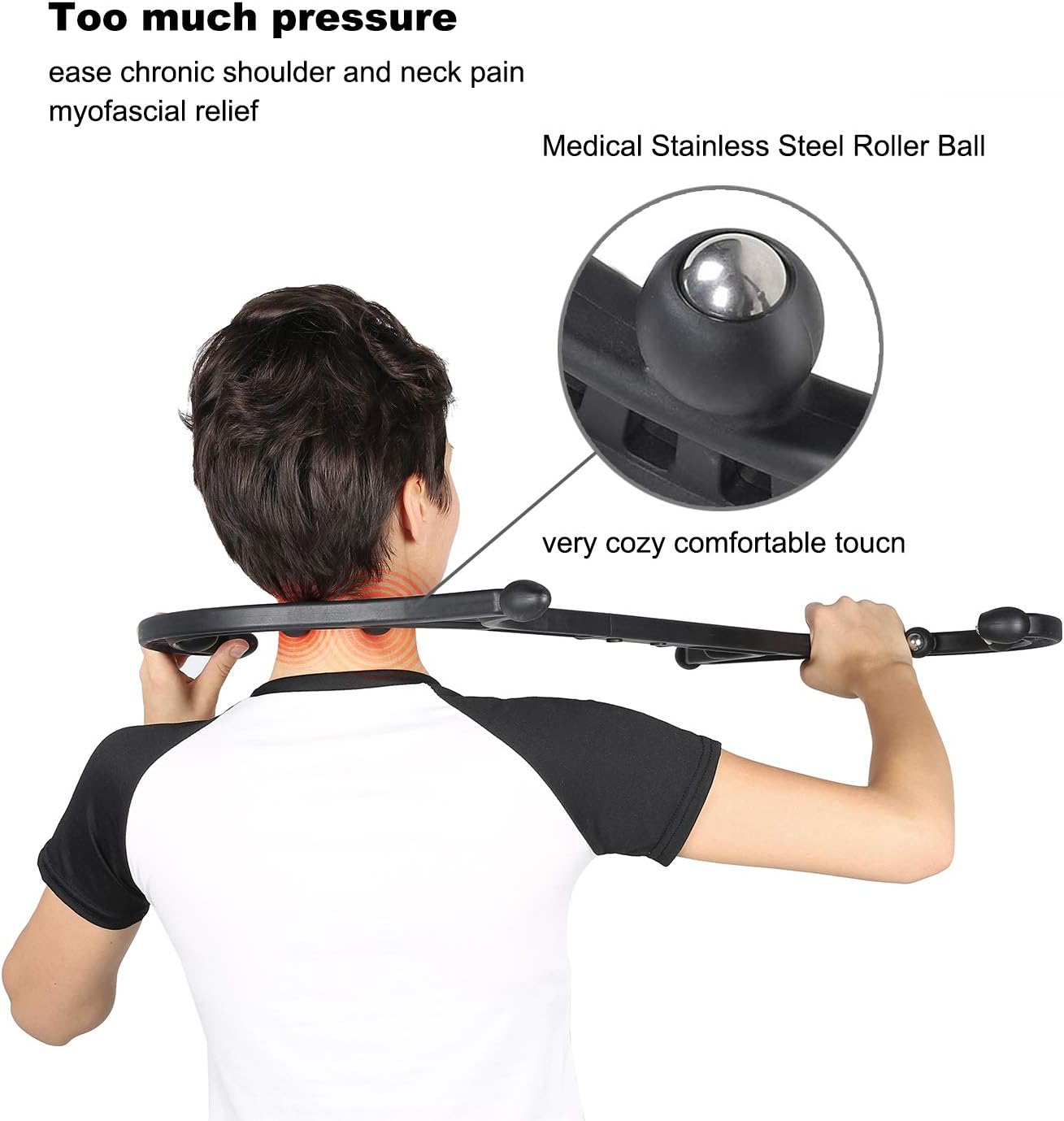 Sokiss Trigger Point Massager - Therapy Roller Roller Ball Cozy Massage Tool for Self Lower Back Massage, Neck Massage, Shoulder Massage, Myofascial Release - Deep Muscle Self Massage Hook …: Health & Personal Care