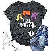 Halloween Pregnancy Shirt Sanderson Sister Witch Graphic Funny Cute Smell Child Letter Print Maternity Short Sleeve tee
