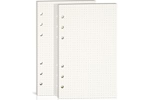 BIDPONDS 2 Packs A6 Dot Grid Paper,100GSM Thick,6-Hole Punched,A6 Dotted Paper Refill for Filofax Planner/Binders/Organizer,80 Sheets (160 Pages),6.69 x 4.13 Inch,Beige