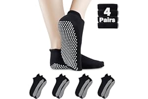 SUTEKE Non Slip Grip Socks Men Women Tile Wood Floor Anti-Skid Grippy Pilates Yoga Barre Sticky Socks Elderly Hospital Slipper Socks