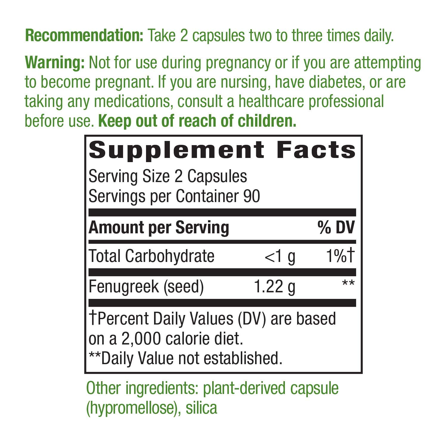 Nature's Way Fenugreek Seed, 1,220 mg per serving, NonGMO, TRUID