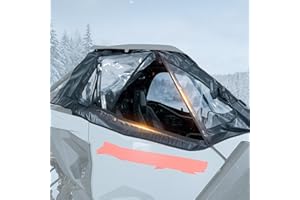 KEMIMOTO PRO XP Upper Doors, Soft Cab Enclosures Curved & Straight YKK Zippers Compatible with Polaris RZR PRO XP/Turbo R/ PRO S 2020-2026 Upper Windows (2-seat) (Straight YKK Zipper)