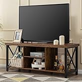 GAZHOME TV Stand for TV up to 55 Inches, TV Cabinet with Open Storage, TV Console Unit with Shelving for Living Room, Entertainment Room, Rustic Brown