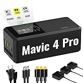 LKTOP 200W Mavic 4 Pro Parallel Charging Hub for DJI Mavic4 Pro Drone Accessories, Super Fast Battery Charger, 60% Storage/Silent/Output Mode, LCD Screen (Charge 3 Batteries Simultaneously: 1hr 30min)
