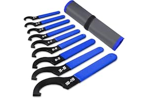 AutoWanderer Tool Coilover Wrench, Adjustable Spanner Wrench Set Universal Carbon Steel Shock Spanner for Most Coil Over Shock Adjustments