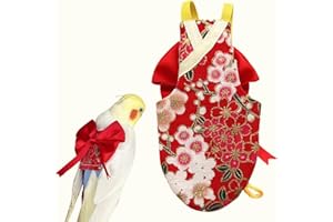 CXYYXF Bird Flight Suits Diapers, Parrot Diapers for Quaker Parakeets Cockatiels, Red A, XL