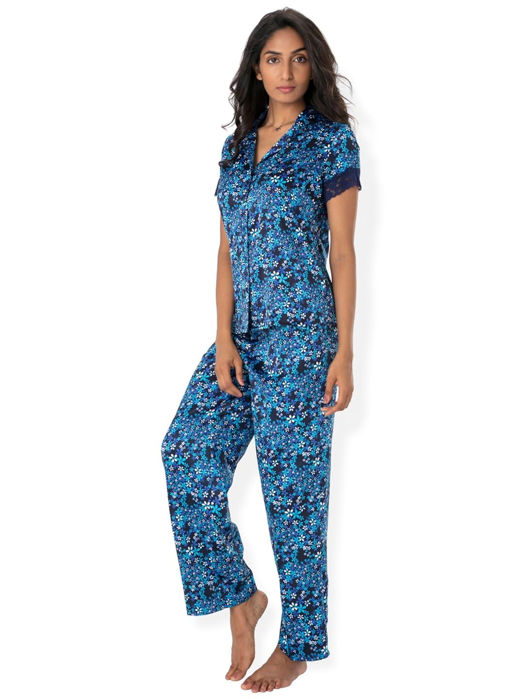 prettysecrets satin top & pajama set