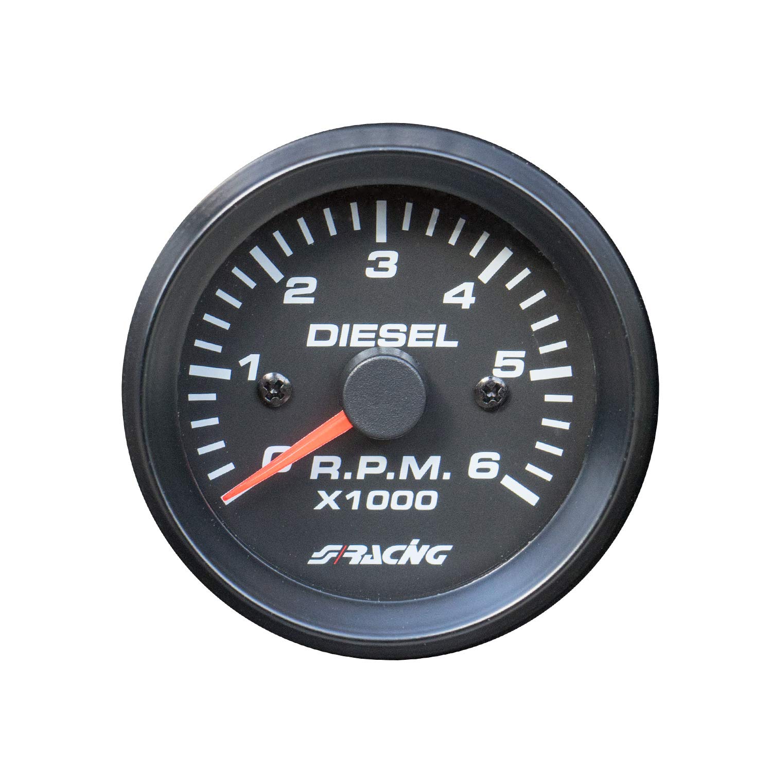 SIMONI RACING TM/BD Black Line 2" Tachometer 0-6000 RPM for Diesel Cars