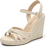 DREAM PAIRS Wedge Sandals for Women Dressy Summer, Platform Espadrille Strappy Casual Braided Heels Comfortable with Open Toe and Ankle Strap
