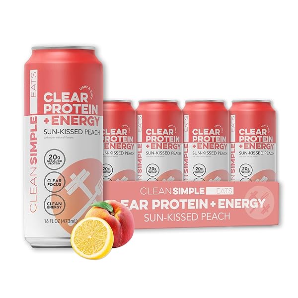 CLEAR PROTEIN + ENERGY SUN-KISSED PEACH 16 OZ CAN – 12 PACK