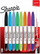 Sharpie Twin Tip Permanent Markers 8 Assorted Colours Fine & Ultra-Fine