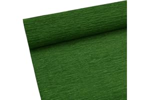 ODETOJOY 70g Premium Crepe Paper Roll for Flower Making White Green Pink Crepe Paper Sheets Streamer,10in Width, 8ft Length (Forest Green)