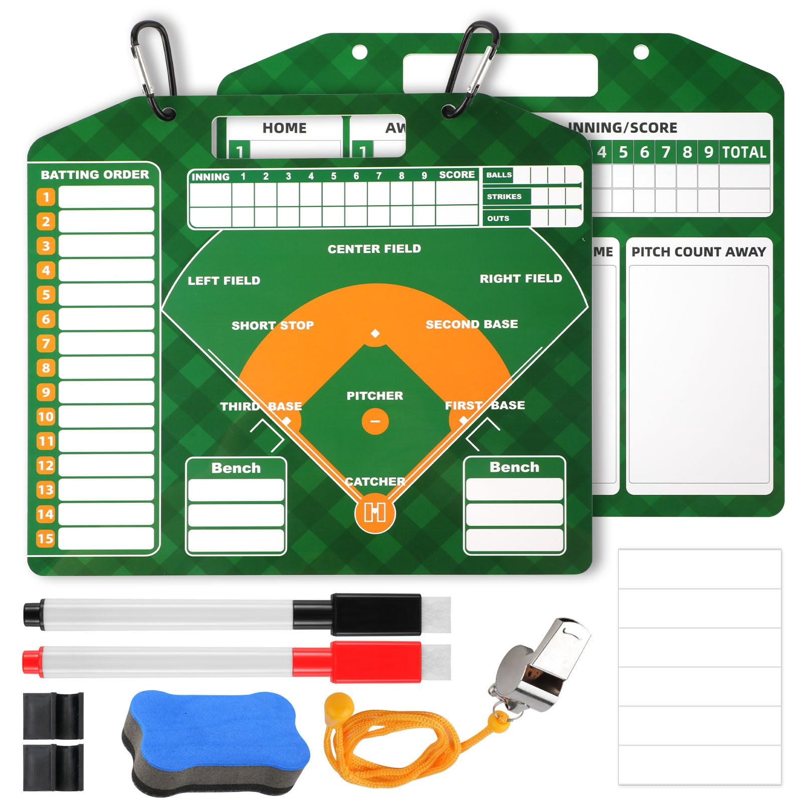 NQEUEPN Baseball Lineup Cards for Dugout, Baseball Training Equipment Set Baseball Dry Erase Softball Board Clipboard Baseball Whiteboard for Coaches Coaching Accessories