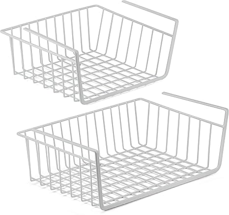 Amazon Co Jp Decorrack 棚下バスケット 棚下ワイヤー収納オーガナイザー フック付き キッチンパントリーキャビネットクローゼットオフィス 吊り下げ棚下バスケット収納ラック 16 X 10 12 X 10インチ 2個セット Diy 工具 ガーデン
