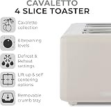 Tower Cavaletto 4-Slice Toaster 1800W Defrost Reheat Latte Chrome view 2