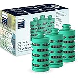 Philips Water GoZero Adventure Filters, Replacement Filter Cartridge, Electro-adsorptive Filter, for GoZero Active Bottle, (3